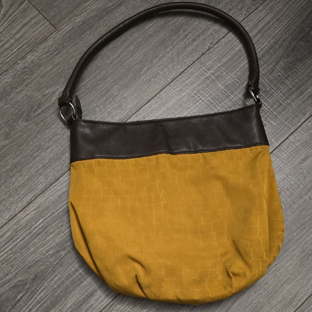 Urban Oxide Casual Brown and Yellow Hobo Bag with Durable Design.